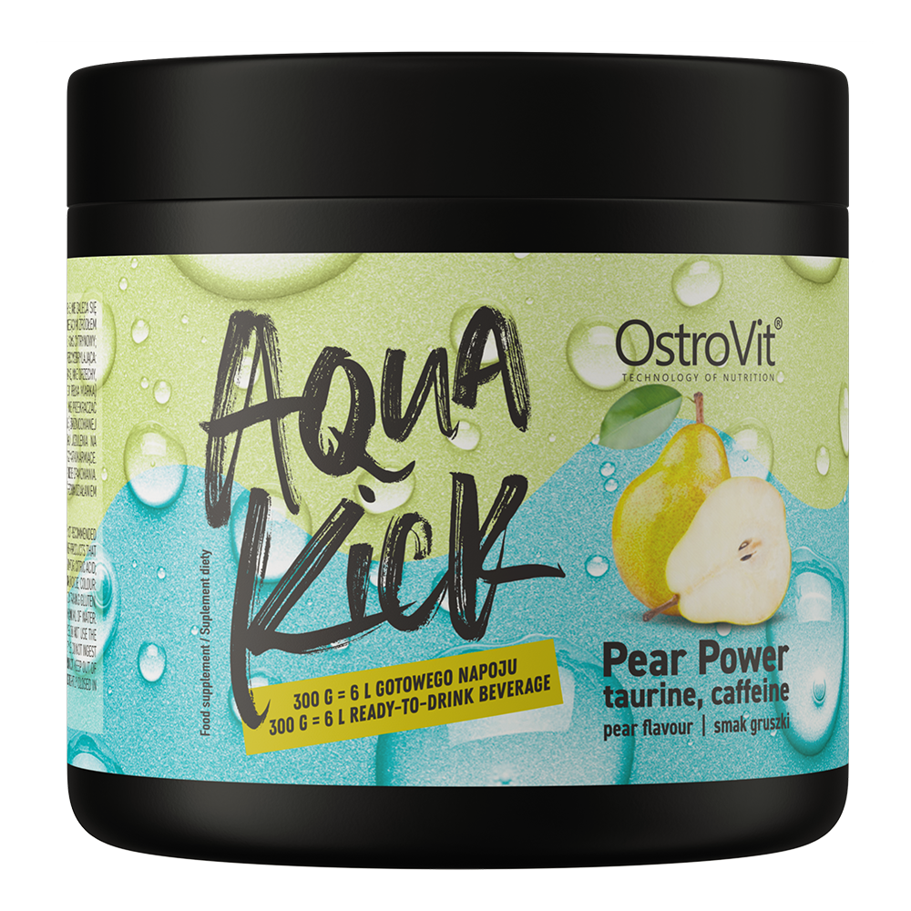 OstroVit Aqua Kick Pear Power 300 g Birnen Nahrungsergänzungsmittel als Quelle für Taurin und Koffein