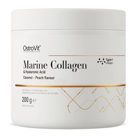 OstroVit Marines Kollagen + Hyaluronsäure + Vitamin C 200 g Kokos und Pfirsich