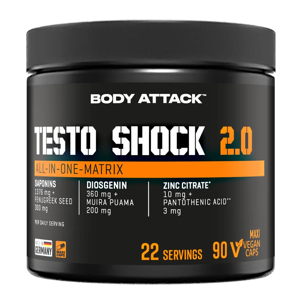 Testo Shock 2.0 Body Attack 90 Caps