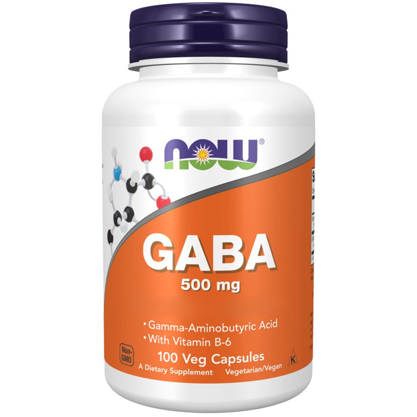 Now Foods Gaba 500 mg + B6, 100 Kapseln