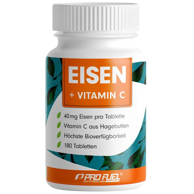 ProFuel Eisen + natürliches Vitamin C, 180 Tabletten