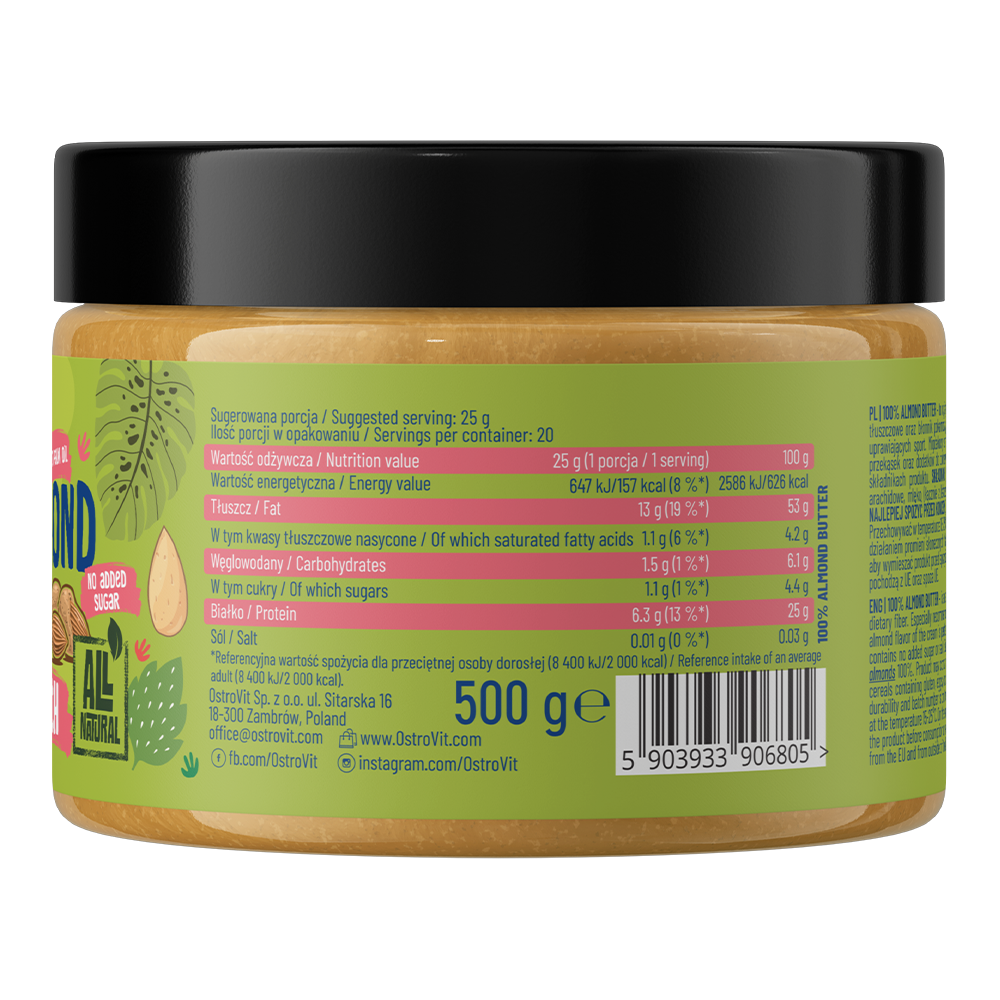 OstroVit 100% Almond Butter 500 g glatt