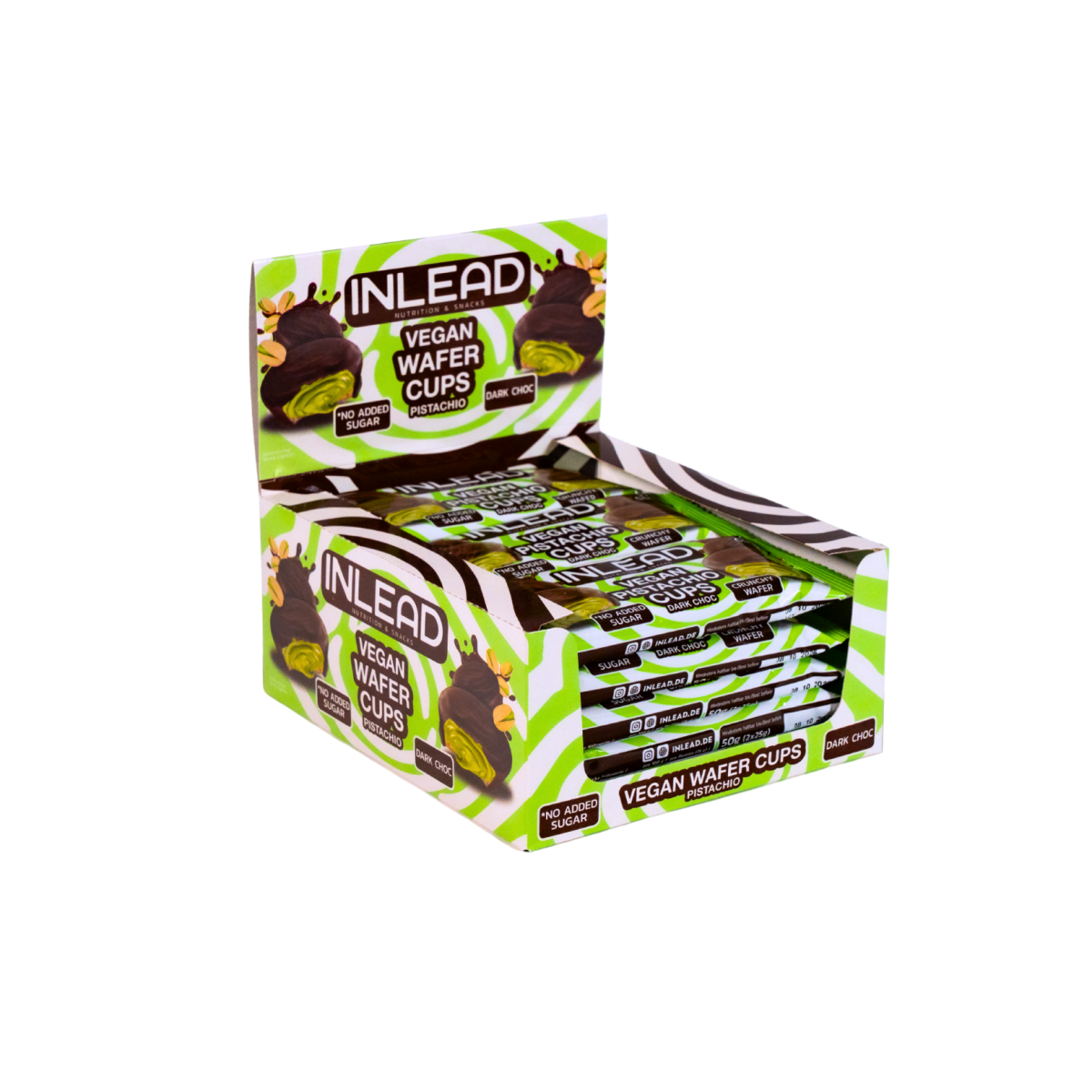 Inlead Wafer Cups - 1 x 50 g Vegan Pistachio Dark Choc