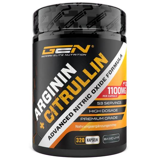 L-Arginin + L-Citrullin - 320 Kapseln - 1100 mg pro Kapsel