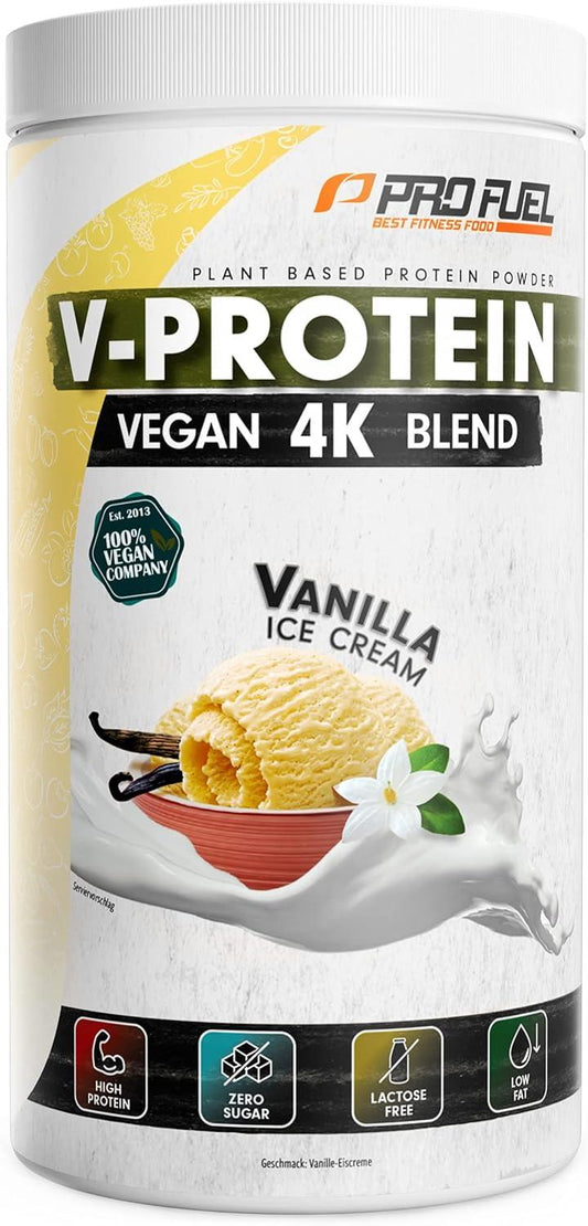 ProFuel V-PROTEIN 4K Blend  Veganes Proteinpulver aus 4 pflanzlichen Proteinen  750g