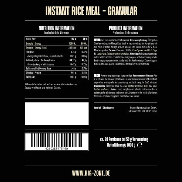 Big Zone Instant Rice Meal 1kg (grob)